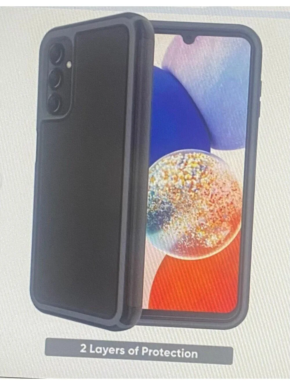 Onn Slim Rugged Case for Samsung Galaxy A14 5G Black/Gray